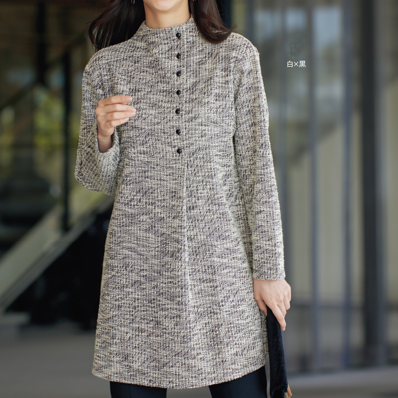 カットソーツイードチュニック