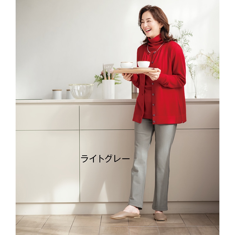 「毎日が発見」美ラク 股下選べる裏起毛あったかパンツ ロイカ ブラック L-60