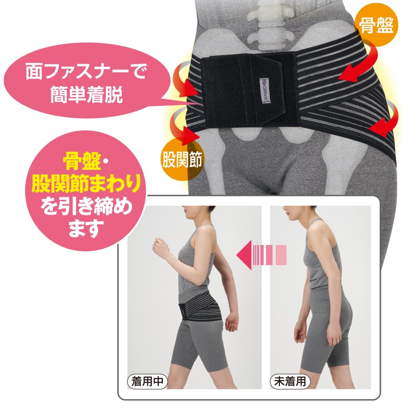 最高の品質 しっかり歩けるウォーキング骨盤ベルト ブラック LL-3L