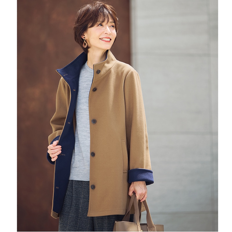 スタンドカラーコート