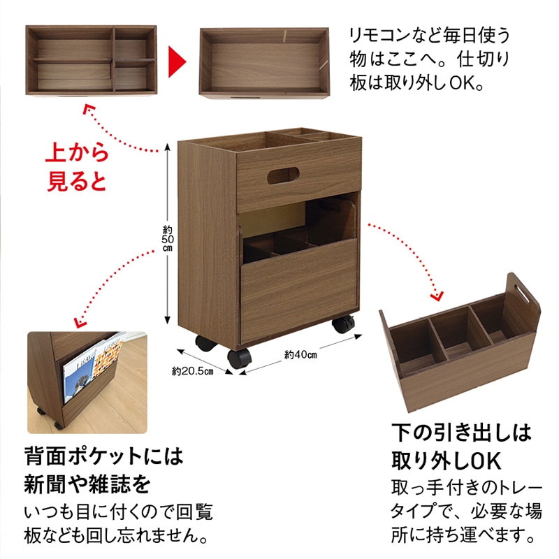 スッキリ収納探し物防止ワゴン コンパクト