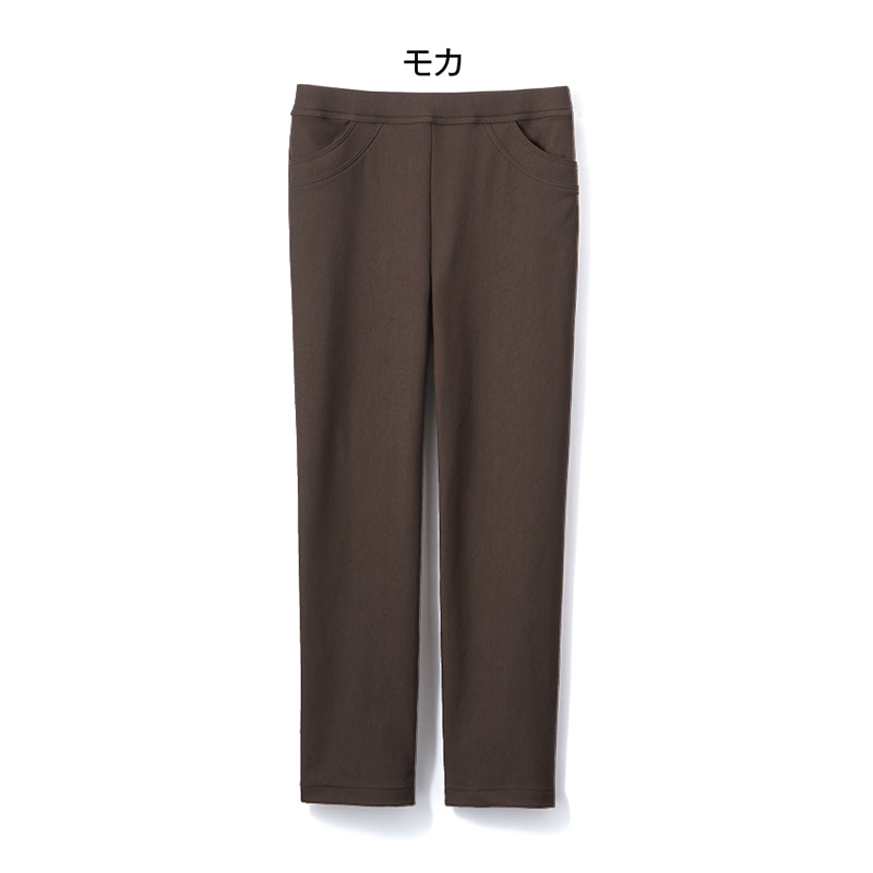 「毎日が発見」おなかゆったり裏起毛美ラクストレッチパンツ ブラック M-L-60