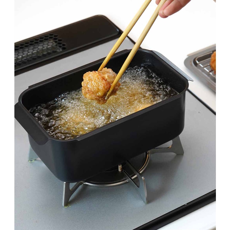 コンパクト角型揚げ鍋（アミ付）