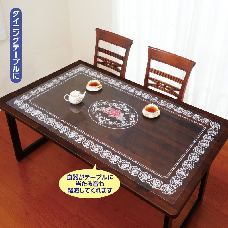 花柄透明テーブルマット（薔薇）