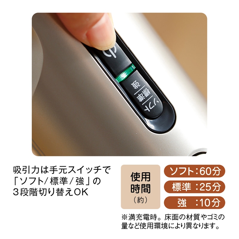 Siroca 2wayコードレススティッククリーナー シャンパンシルバー