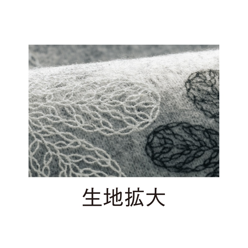 刺しゅう風プリントアンサンブル グレーxチャコール M-L