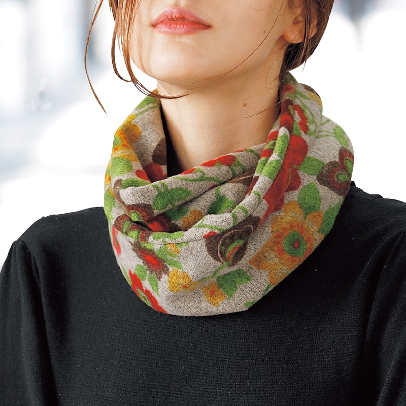 ポリエステルニットプリントミニスヌード