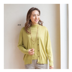 毎発オリジナル 洗える綿シルク 薄手上質ニットカーディガン